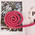 Durable pink 3-strand twisted cotton rope for DIY Chinese knot and festive decorations - Colorful Cotton Rope / Rose Red