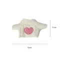 Miniature white knitted doll sweater with pink heart applique for plush toy accessories - Heart Print Top / 1 Piece/Pack (16x11cm)