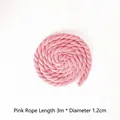 Pink 3-strand twisted cotton rope, 3m length and 1.2cm diameter for DIY craft projects - Colorful Cotton Rope / 3m * Diameter 1.2cm / Pink