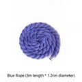 Professional blue 3-strand braided cotton rope, 1.2cm thick and 3m long for DIY crafts - Colorful Cotton Rope / 3m * Diameter 1.2cm / Blue