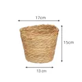 Natural handcrafted woven straw basket for flower arrangements and DIY gift packaging. - Woven Basket / Medium (17x13x15cm)