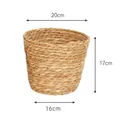 Handwoven natural straw flower basket for DIY arrangements, 20cm top diameter and 17cm height - Woven Basket / Large (20x16x17cm)