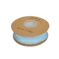 Light blue sheer organza ribbon with silver trim on brown cardboard spool for gift wrapping - Light Blue Gold Rim Fishtail Mesh / 4cm Width x 10 Yards