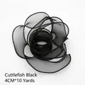 Ink black 4cm organza ribbon puff edging for ballet style floral bouquet decoration - Fishtail Mesh Ribbon / 10 Yards / Sepia Black