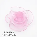 Light pink ballet style organza ribbon for elegant flower bouquet packaging, 4cm wide - With Core Style / 4.0CM*10 Yards / Water Pink
