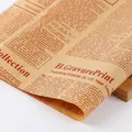 Vintage newsprint wrapping paper for bouquets and DIY gifts, 20 sheets per pack. - English Newspaper Wax Style (Red Text) / 50*70cm (20 Sheets/Pack) / Kraft Color