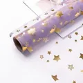Purple tulle mesh with gold star patterns for floral gift wrapping - Starry Tulle - Dark Purple *See Details