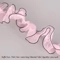 1 meter light pink ruffled chiffon ribbon for floral bouquet decoration and gift wrapping - Ruffled Tulle - Puff Edging / Pink
