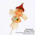 Halloween scarecrow witch decoration with orange dress and 40cm long bamboo stick - No.8 Orange Witch / 1 Piece