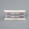 Grey silk ribbon with white 'I MISS YOU' print for gift wrapping and floral arrangements - Meteorite Grey / 1cm Wide * 95 Yards Long