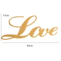 Gold metallic Love script letter sign for wedding car decoration, size 43cm by 17cm - love Gold Word (1 Piece) / 43x17cm