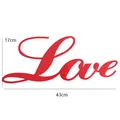 Red acrylic Love letter sign for wedding car decoration and bridal party measuring 43x17cm - love Red Word (1 Piece) / 43x17cm