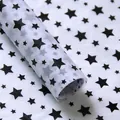 White Sydney tissue paper roll with black star patterns for floral and gift wrapping - Five-pointed Star / 50*70cm (ai-20 Sheets/Pack) / Black & White