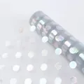 White mesh fabric roll with iridescent holographic polka dots for DIY flower wrapping - 50cm Wide / Blue Gray