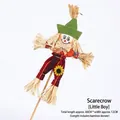 Spaventapasseri decorativo di Halloween bimbo su asta di bambù con cappello verde e paglia - N.4 Bambino / 1 Pezzo
