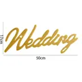 Gold "Wedding" script letter plate for wedding car decoration, 50cm x 17cm dimensions. - Wedding Gold Word (1 Piece) / 50x17cm