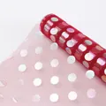 Elegant pink polka dot mesh fabric with iridescent sequins for DIY flower wrapping - 50cm Wide / Burgundy