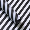 Classic black and white striped tissue paper roll for elegant flower bouquet wrapping - Diagonal Pattern / 50*70cm (ai-20 Sheets/Pack) / Black & White