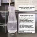 Jarrón de plástico PET transparente con estrías para pequeños ramos de flores - Soporte de Ramo Transparente (Pequeño) / Altura 17cm