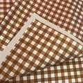 Premium brown and white gingham checkered wrapping paper for flower bouquets and DIY crafts - Pack of 20 / Brown