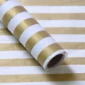 Gold and white striped tissue paper roll for floral wrapping and gift DIY decoration - Horizontal Style / 50*70cm (ai-20 Sheets/Pack) / Gold