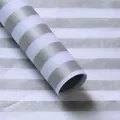 Grey and white striped tissue wrapping paper for bouquets and gift decoration DIY - Horizontal Style / 50*70cm (ai-20 Sheets/Pack) / Silver