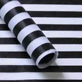 Black and white striped tissue paper for bouquet gift wrapping. - Horizontal Style / 50*70cm (ai-20 Sheets/Pack) / Black & White