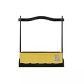 Rectangular yellow floral gift box with black frame handle and gold Fu character - Happy Gift Box / Gold
