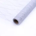 Light grey textured mesh fabric roll for Korean style flower wrapping and gift packaging - Lightning Mesh - Charcoal Grey *See Details