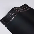 Carta da regalo per fiori nera impermeabile con elegante scritta in lamina d'oro rosa - Stile Rosa A (Oro Rosa e Nero) / 10 Fogli (45x30cm)