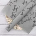 Elegant gray Korean style pear paper with English script for flower bouquet wrapping - Handwritten English Style / 50*70cm (ai-20 Sheets/Pack) / Gray