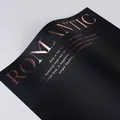 Carta da regalo fiori nera impermeabile con stampa a caldo oro rosa romantica - Stile Romantico C (Oro Rosa e Nero) / 10 Fogli (45x30cm)