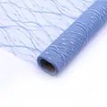 Light blue wavy textured mesh fabric roll for flower bouquet gift wrapping - Lightning Mesh - Dark Blue *See Details