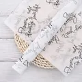 White Korean style pear paper with elegant black English script for DIY flower wrapping - Handwritten English Style / 50*70cm (ai-20 Sheets/Pack) / White