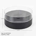 Large circular transparent gift box with black base for flowers and snacks 31.5x14cm - Acrylic Panoramic Round Box / Single Pack (Diameter 31.5x14cm) / Black