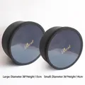 Set of 2 black round gift boxes with transparent lids for flowers or gourmet snacks - Round Open Window 2-Piece Waterproof Plastic Box Set / Diameter 38x15cm, 36x14cm / Black