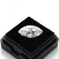 Macro view of marquise-cut Moissanite stone in black jewelry box with D color and VVS clarity - Marquise / 2*4mm Approx 0.1ct