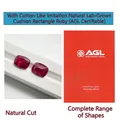 Vibrant cushion cut lab-grown red ruby gemstone with AGL report for jewelry setting - Certificate Included / 3*5mm