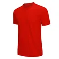 Macro detail of red quick-dry sports t-shirt showing breathable fabric texture - EU Size 5XS / Tops / Red