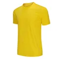 Breathable yellow quick-dry athletic t-shirt with mesh texture for running and fitness - EU Size 5XS / Tops / Yellow