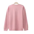 Vista posteriore dettagliata di una felpa rosa girocollo oversize a tinta unita - Rosa Antico