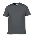 Klassiek antracietgrijs katoenen T-shirt met ronde hals en korte mouwen voor uniseks - Houtskoolkleur