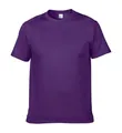 Detail van een paars T-shirt met korte mouwen van puur katoen met ronde hals heren - Paars