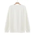 Vista posteriore di una felpa girocollo da uomo bianca oversize in cotone da 320 g. - Bianco