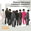 Collection of 360G heavyweight washed vintage crewneck sweatshirts in American retro style - S / Top And Bottom