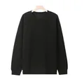 Felpa girocollo nera oversize da uomo, in cotone pesante 320g con vestibilità ampia - Nero