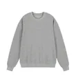 Felpa grigia girocollo oversize da uomo, maglia casual a maniche lunghe - Grigio melange