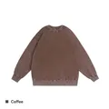Vintage washed coffee brown crewneck sweatshirt made of premium heavy cotton fabric - S / Top And Bottom / Coffee