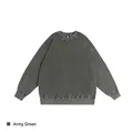 Vintage gewaschenes Sweatshirt mit Rundhalsausschnitt in Armygrün - S / Oberteile / Armeegrün