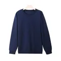 Comoda felpa girocollo blu scuro da uomo, stile vestibilità ampia e oversize casuale - Blu jeans